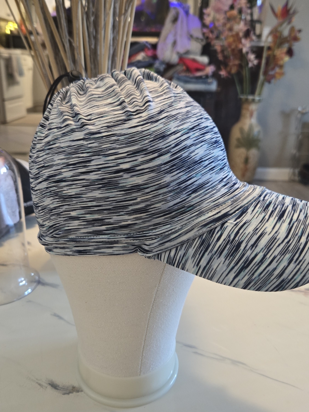 Source Unknown Black and White Space-Dye Athletic Cap